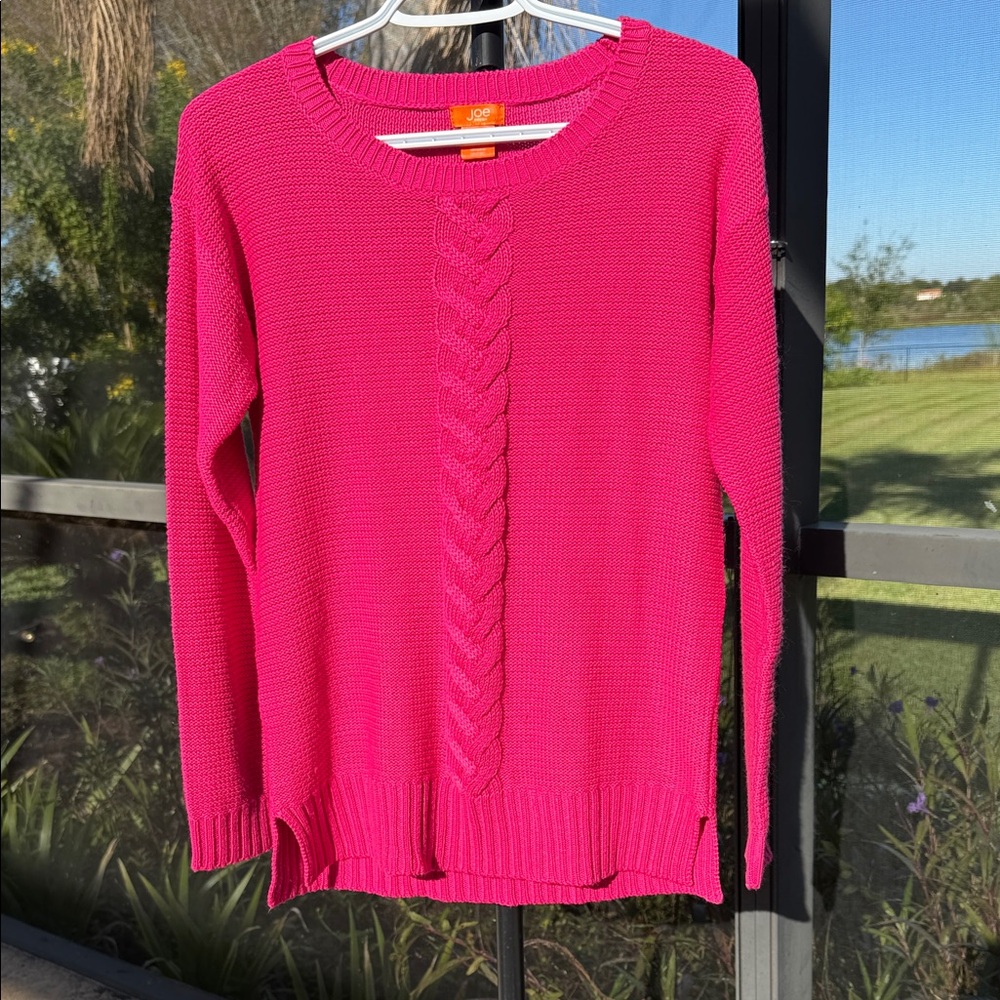 Joe Fresh Bright Pink Crew Neck knit Sweater